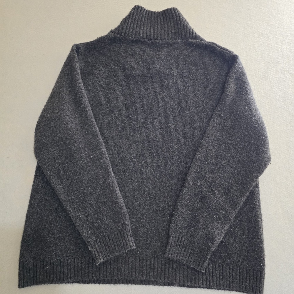 dip Men XXL Gray Sweater Shawl Collar Button Pullover Ribbed Knit Wool Blend - Picture 5 of 10